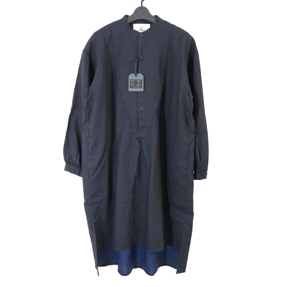 OUTIL ウティ 19SS PEOPLE別注 CHEMISIER RIONS インディゴリネンシャツワンピース 0 OUE-S011