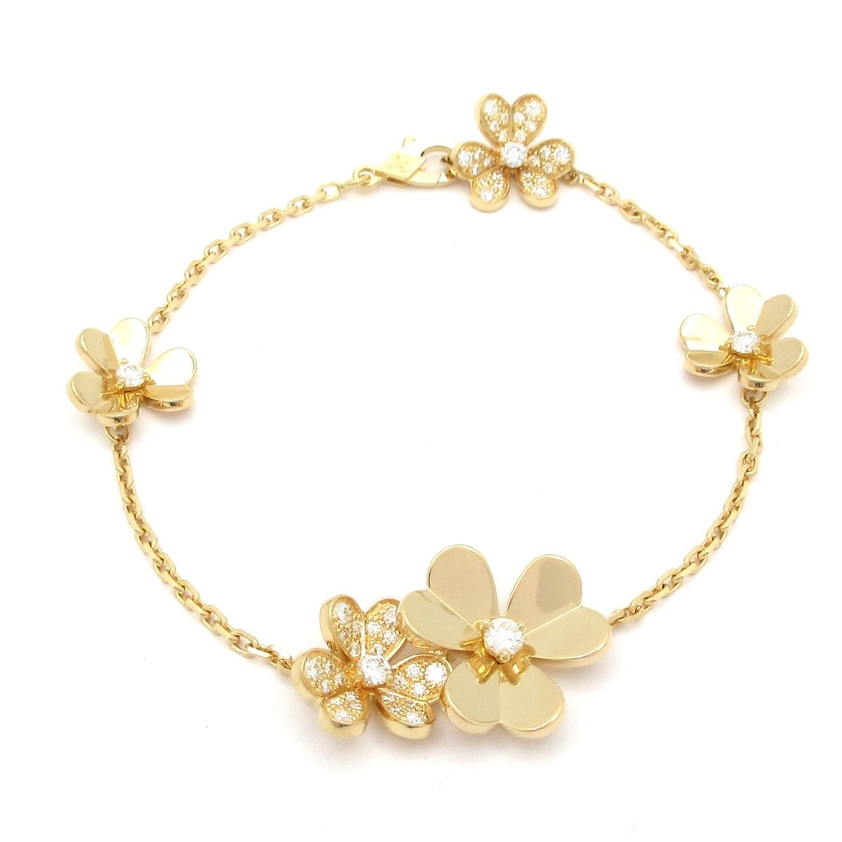 N2438 ヴァンクリーフアーペル K18YG ダイヤ フリヴォルブレスレット N2438 ヴァンクリーフアーペル K18YG ダイヤ フリヴォルブレスレット