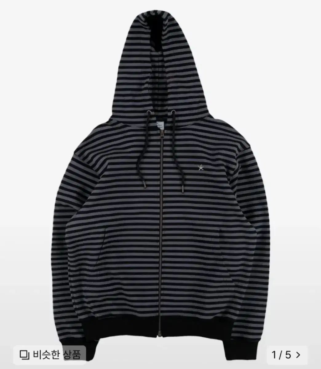 THECOLDESTMOMENT ストライプ フードジップアップ S