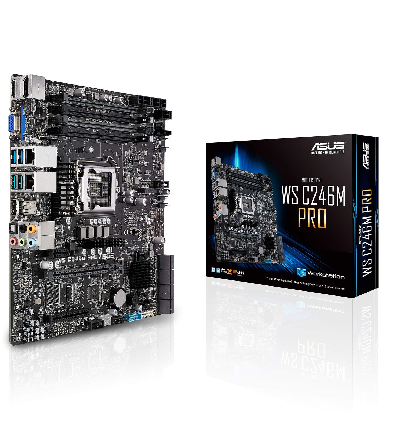 WS C246M PRO マザーボード Intel C246 LGA1151 DDR4 SAS USB 3.1 GbE×2 micro-ATX