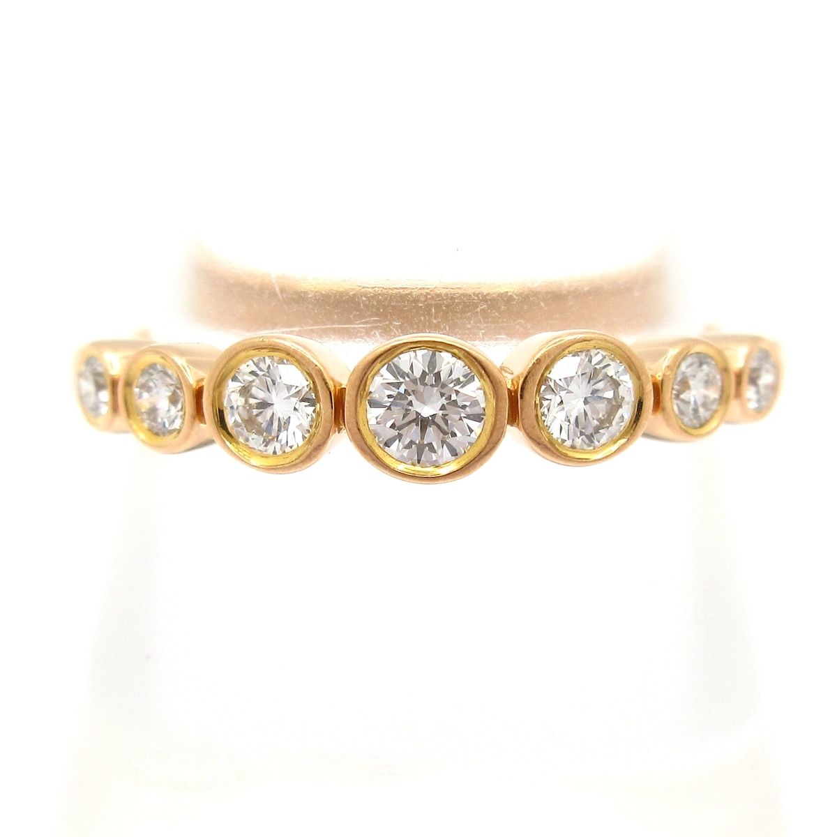 TIFFANY-Co. ティファニー リング ジャズ グラジュエイテッド バンドリング K18PG×ダイヤモンド 7Pダイヤ