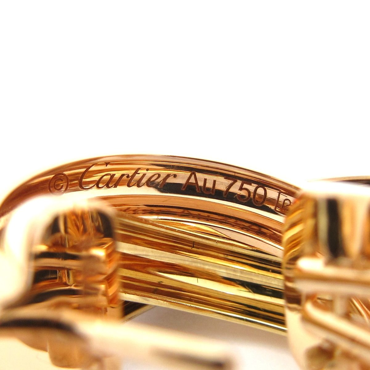 Cartier(カルティエ) ピアス美品 トリニティ K18スリーカラー クリップ