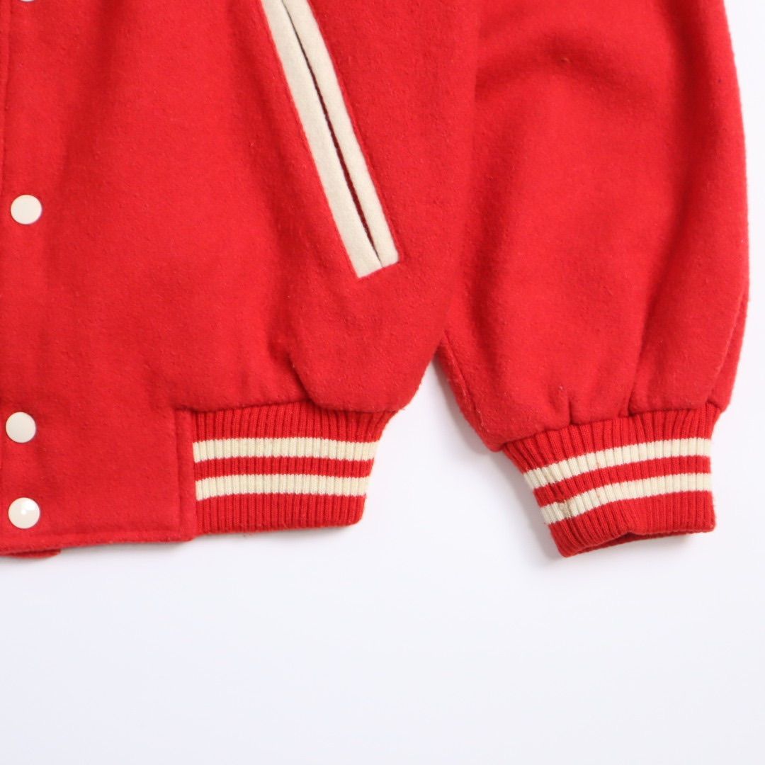 Vintage 80s 90s スタジャン テディジャケット 肩ライン 袖ライン