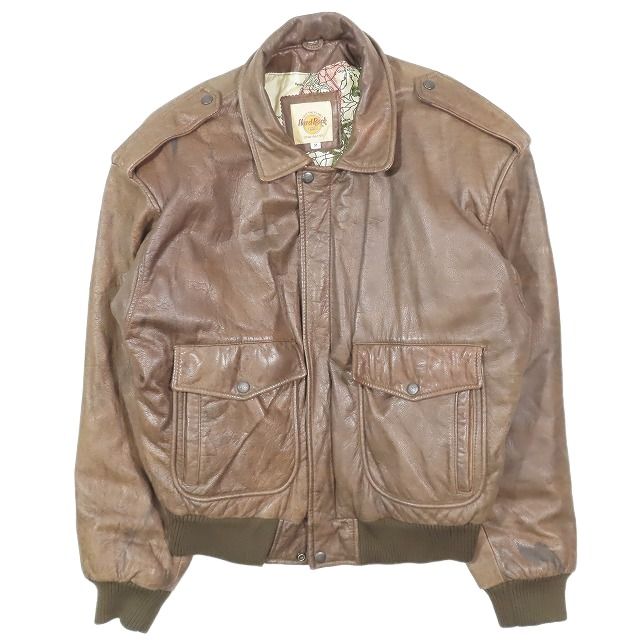 90's vintage ブラウン MA-1 フライトジャケット 90s Vintage Hard Rock CAFE ヴィンテージ ハードロックカフェ A-2