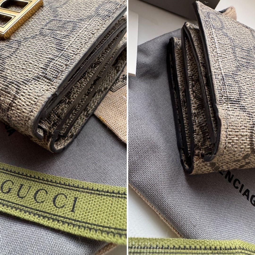 美品】 バレンシアガ グッチ コラボ2つ折り 財布 コンパクト - メルカリ