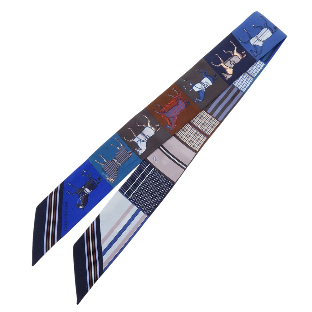 エルメス ツイリー 新 馬着 Couvertures Nouvelles シルク シエル ブルーロイ ヴェール スカーフ 0133 HERMES