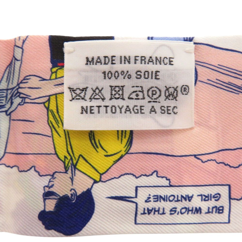  エルメス ツイリー WOW アメコミ柄 シルク グリス ローズ ヴェール スカーフ 0197 HERMES その他 小物