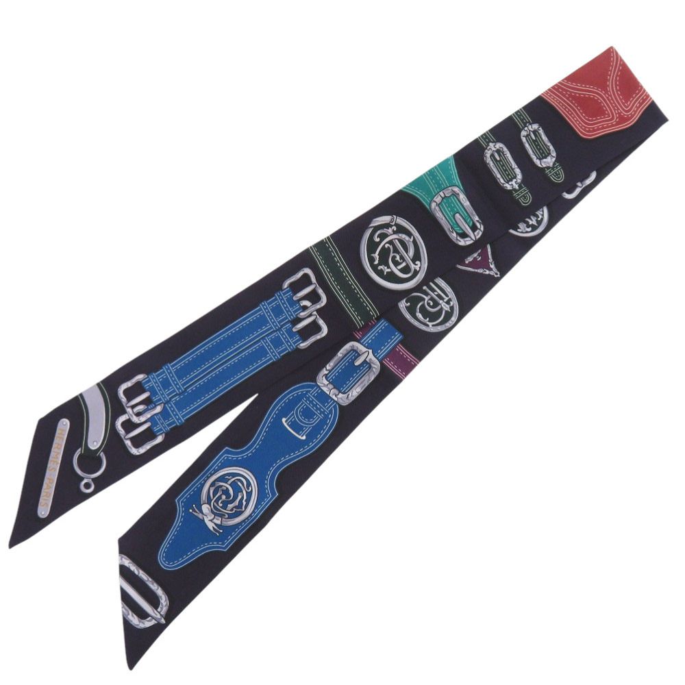 エルメス ツイリー 大統領の馬具 HARNAIS DES PRESIDENTS シルク オーベルジーヌ ヴェール ミール スカーフ 0195 HERMES