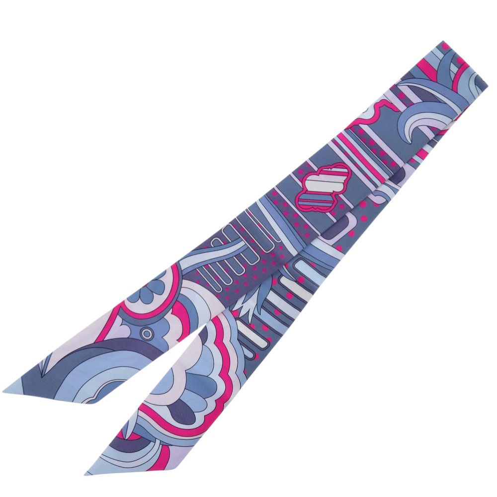 エルメス ツイリー フォーブルレインボ Faubourg Rainbow シルク ブルージーン ローズヴィフ スカーフ 0191 HERMES