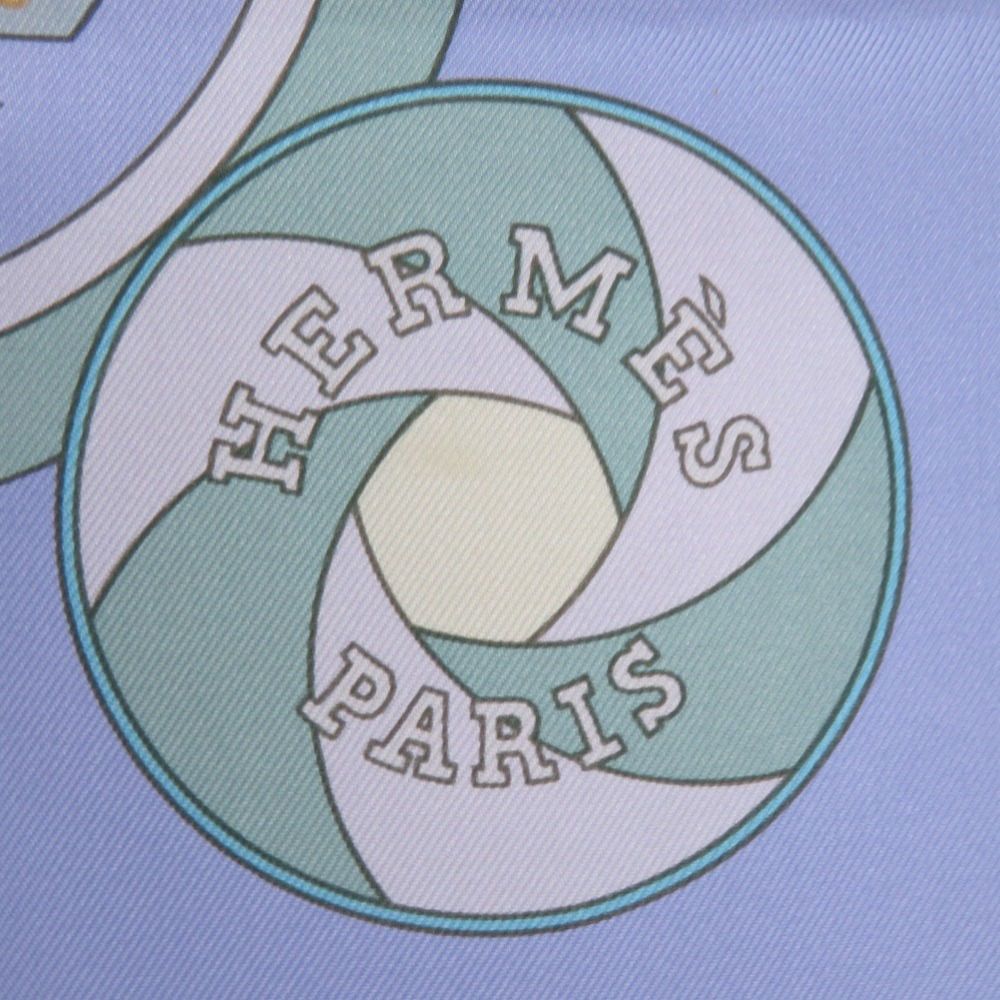  エルメス カレ90 シーケンス シルク ミズイロ フジイロ ライトブルー ライトパープル スカーフ 0131 HERMES その他 小物