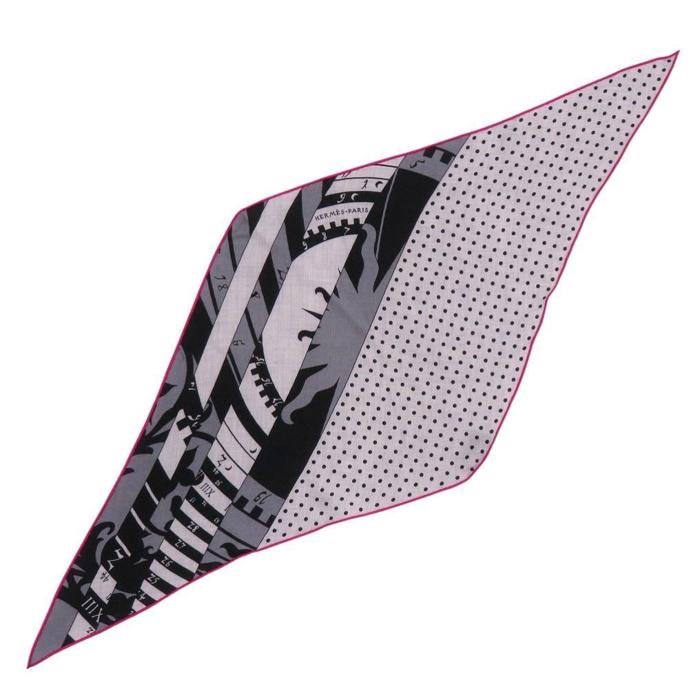 エルメス ロサンジュMM 占星術 ドット ASTROLOGIE DOT シルク ローズ グリス ノワール スカーフ 0208 HERMES