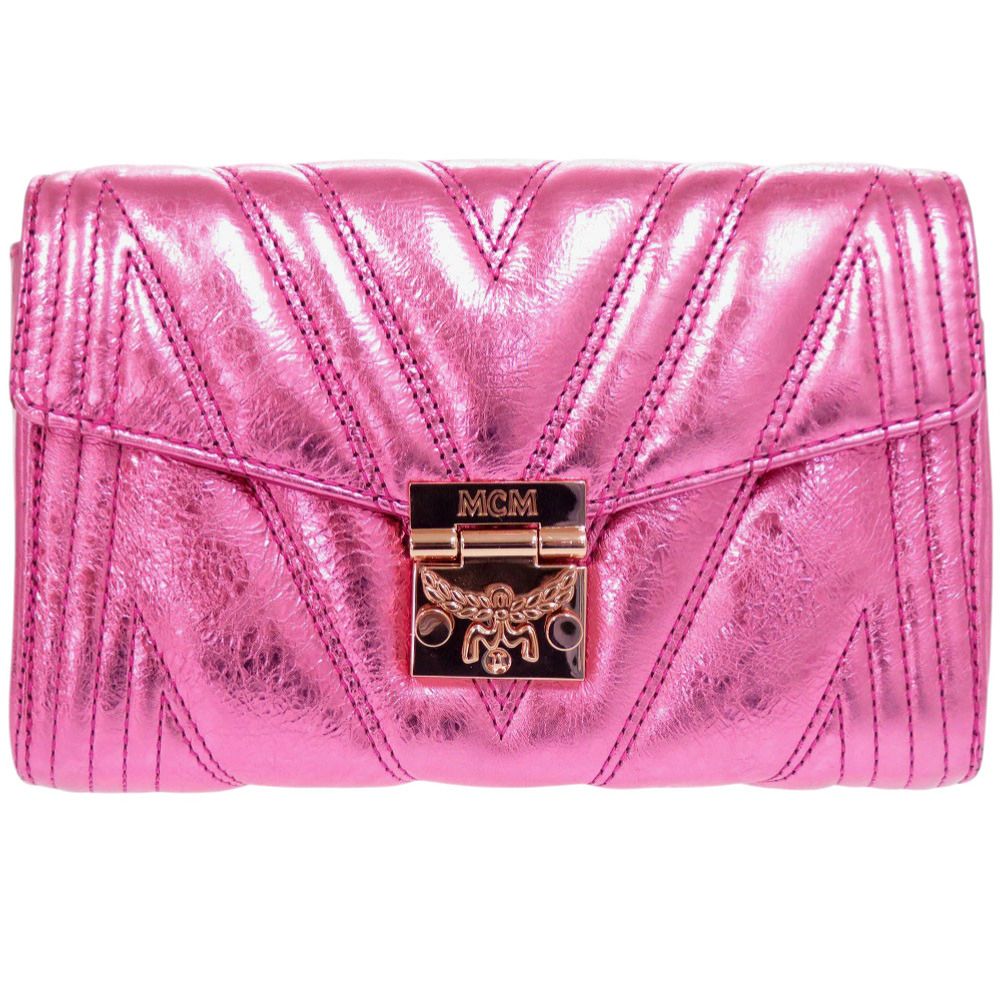 カーフ メタリックピンク