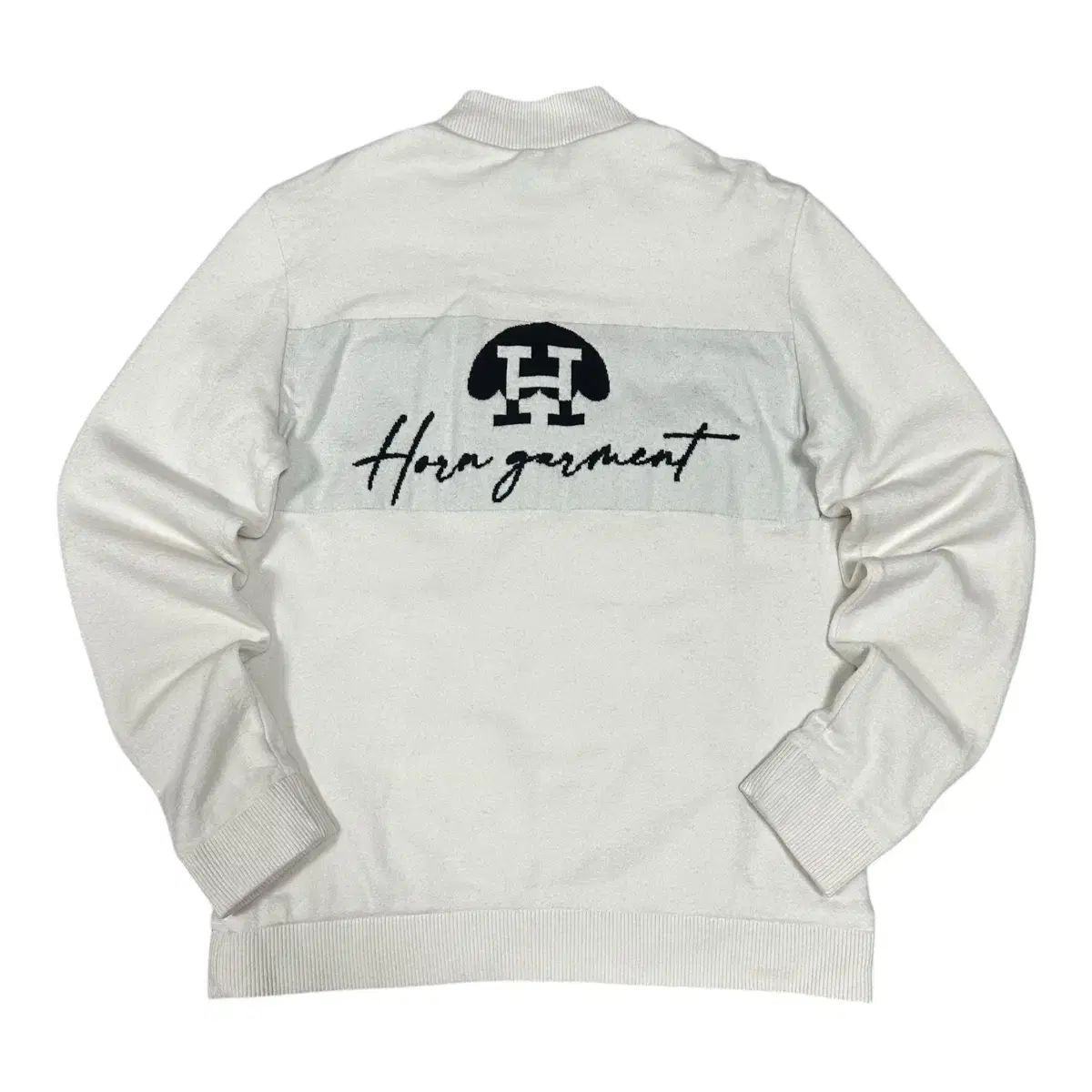 即配 ホンガーメント ゴルフ グースダウン カシミア 白 ニット