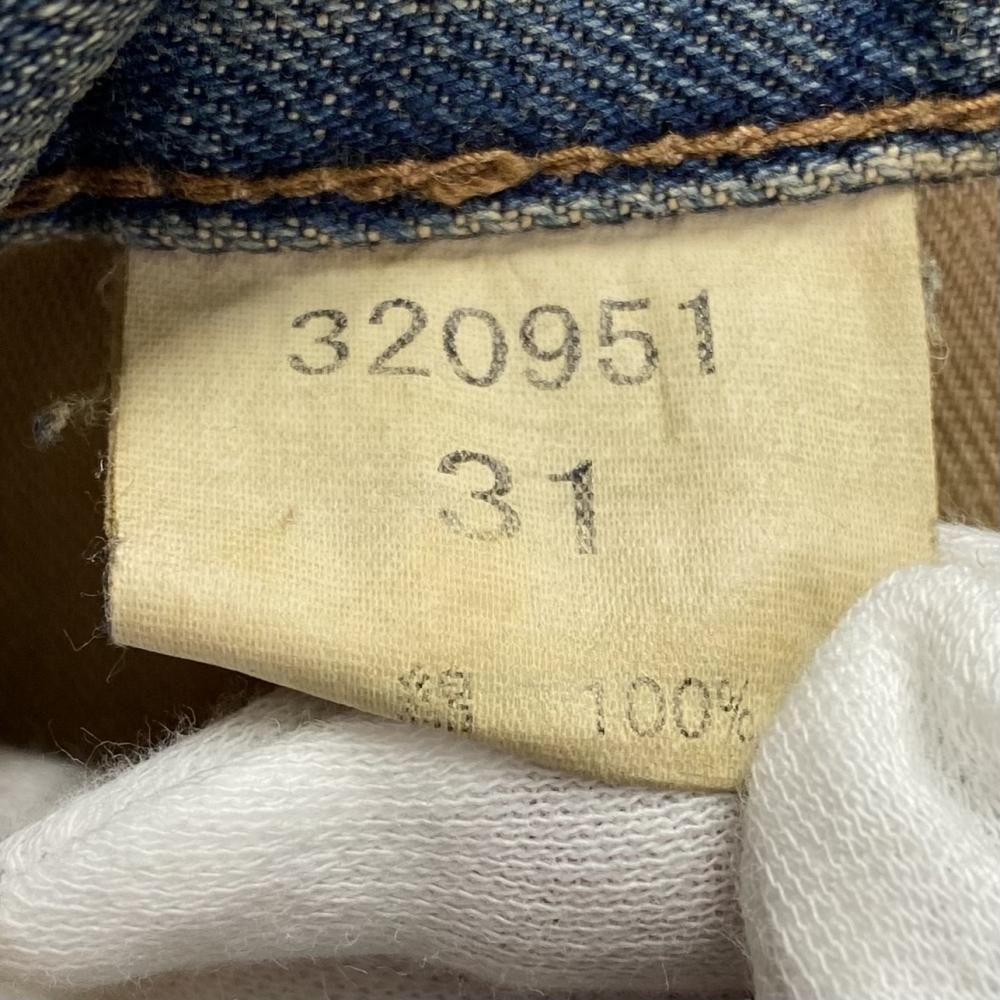 中古】tetei ド根性デニムパンツ ダメージ加工 ブルー サイズ31 テテイ  