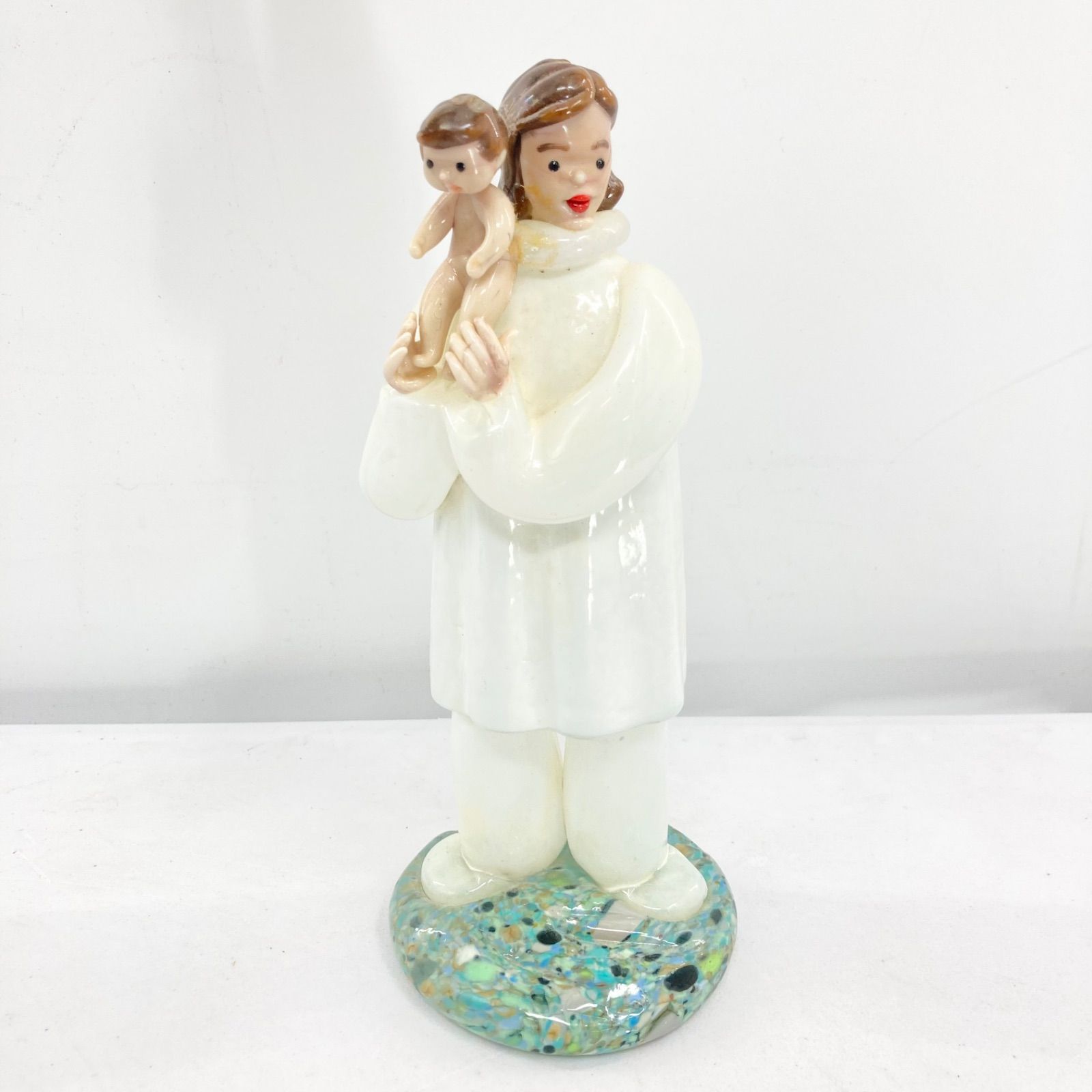 ボヘミアングラス ドクター人形 親子 ガラスフィギュリン ハンドメイド