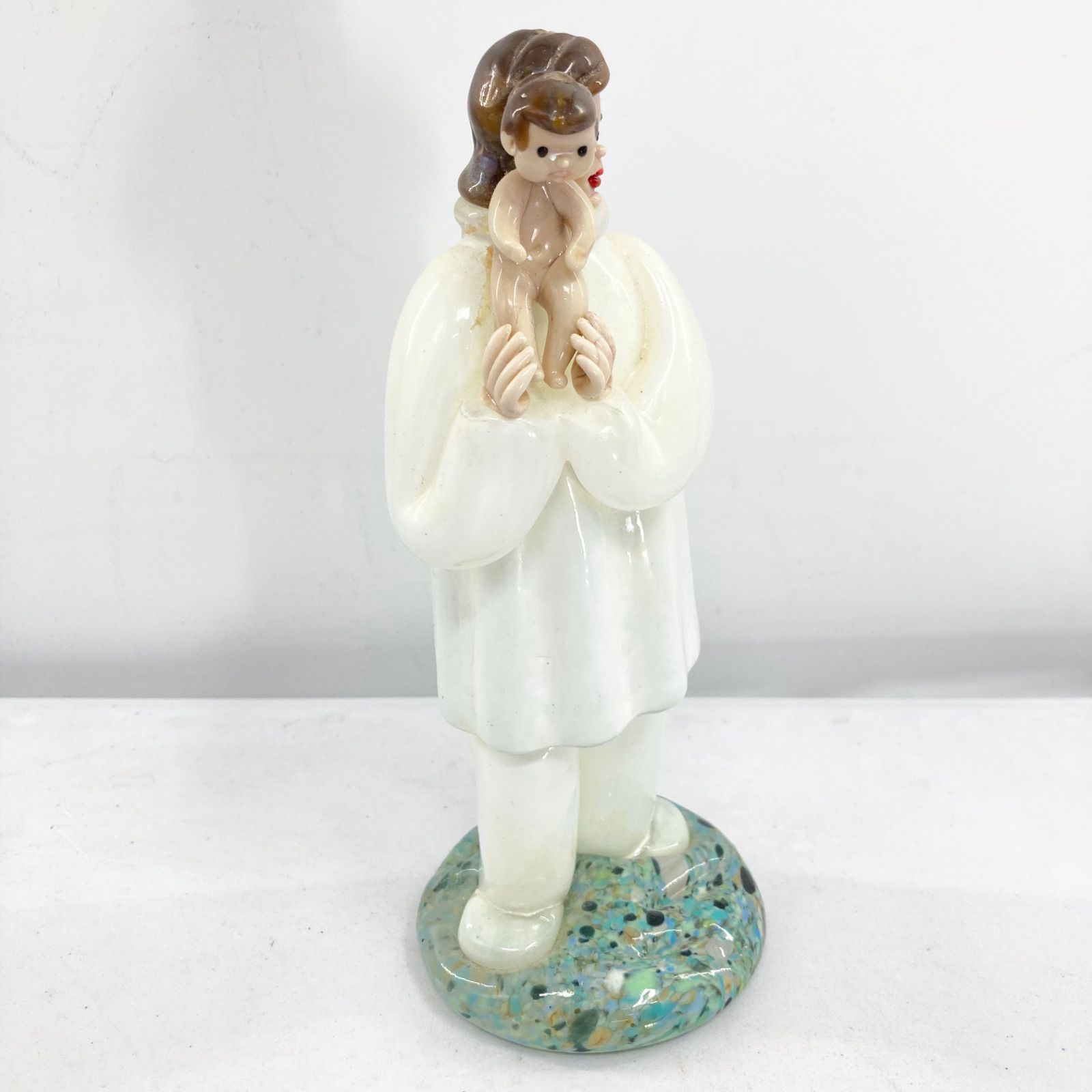 ボヘミアングラス ドクター人形 親子 ガラスフィギュリン ハンドメイド