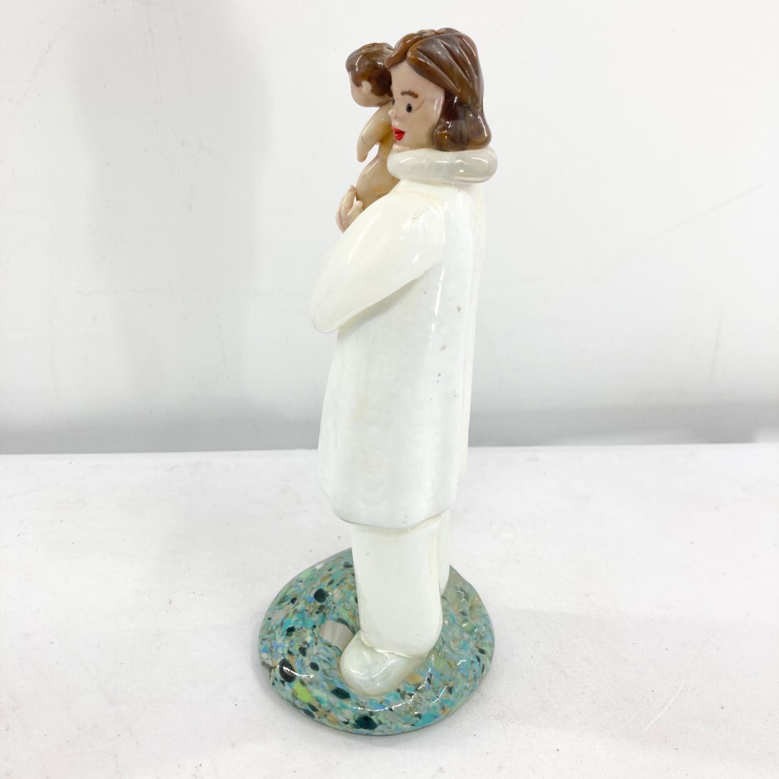 ボヘミアングラス ドクター人形 親子 ガラスフィギュリン ハンドメイド