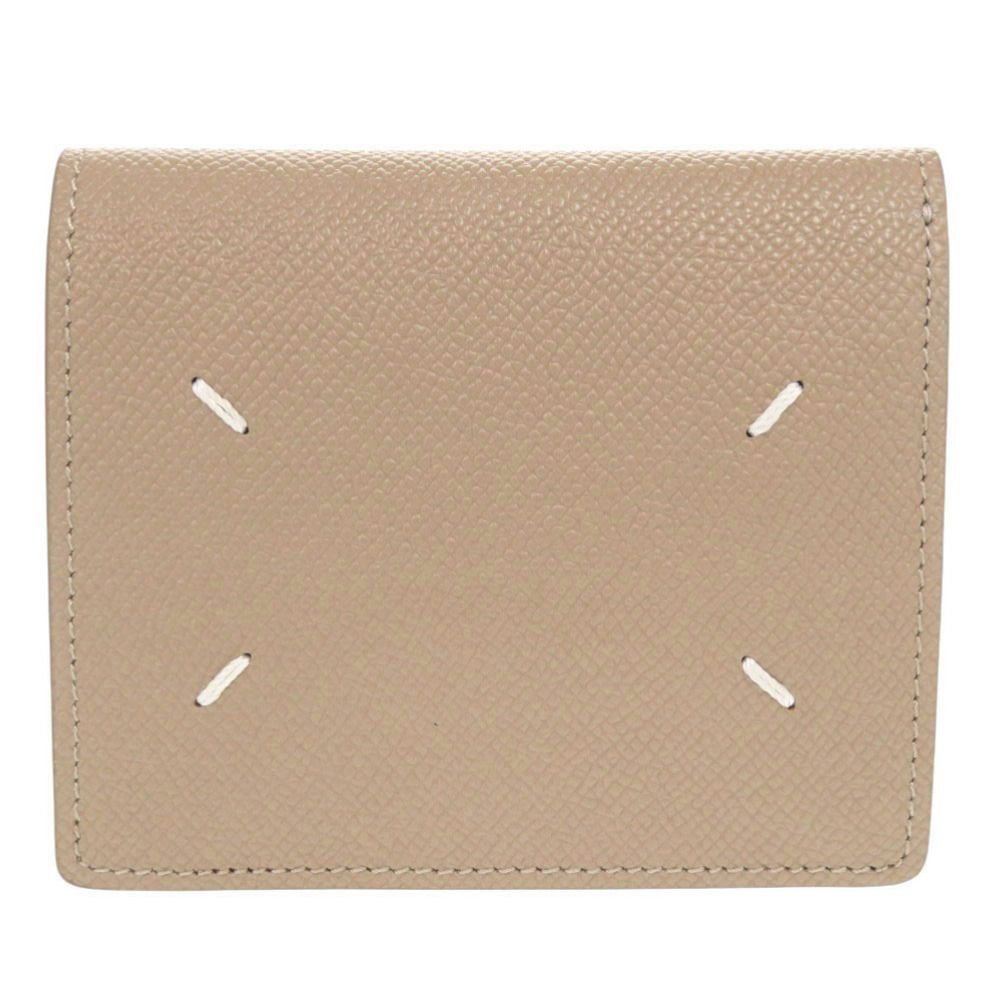 未使用 メゾン マルジェラ 4ステッチ レザー ベージュ 二つ折り財布