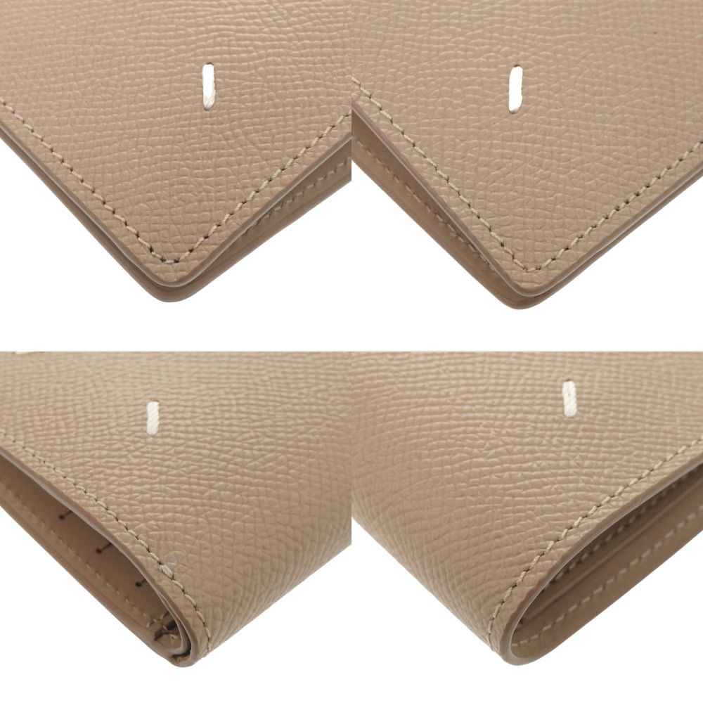 未使用 メゾン マルジェラ 4ステッチ レザー ベージュ 二つ折り財布