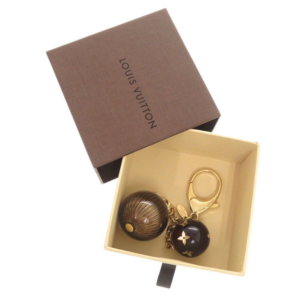 美品 ルイ ヴィトン M66980 メタル ブラウン ゴールド バッグチャーム
