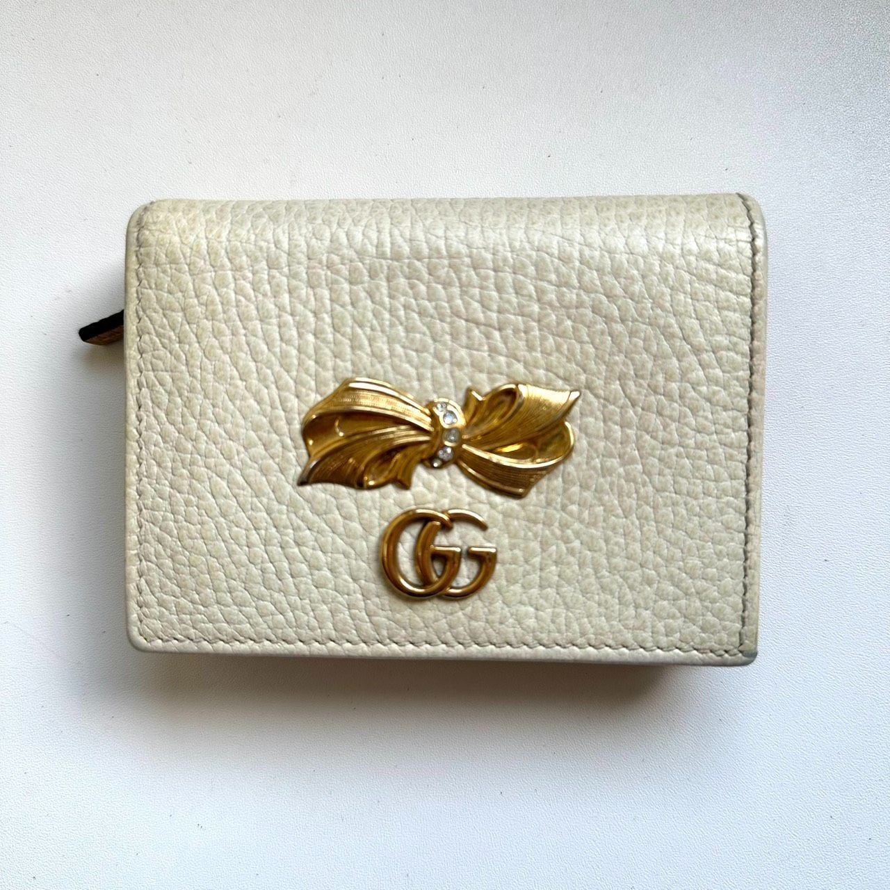 グッチ GUCCI 二つ折り財布 GGマーモント アイボリー