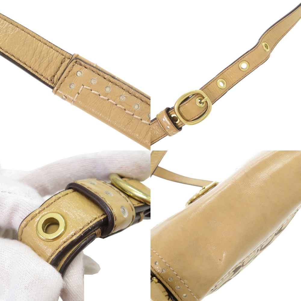  コーチ シグネチャー キャンバス パテントレザー ベージュ ショルダーバッグ 1504 COACH その他 バッグ