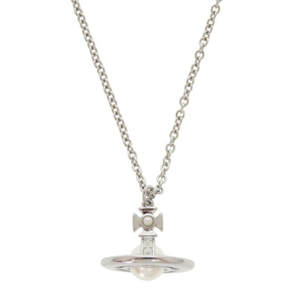 未使用 ヴィヴィアンウエストウッド オーブ メタル フェイクパール シルバー ネックレス 1438 Vivienne Westwood
