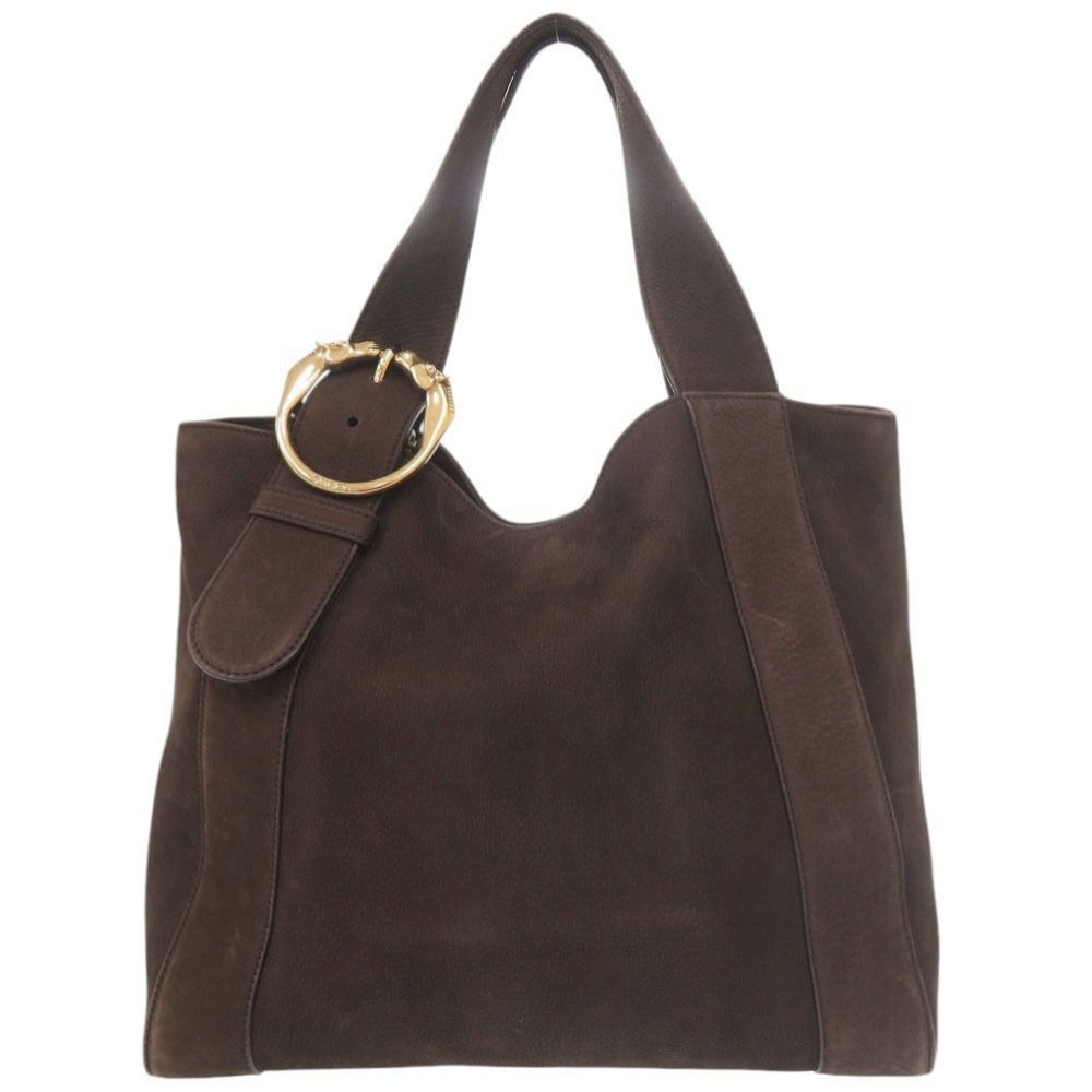 GUCCI グッチ GUCCI ハンドバッグ ヌバック ブラウン ゴールド 