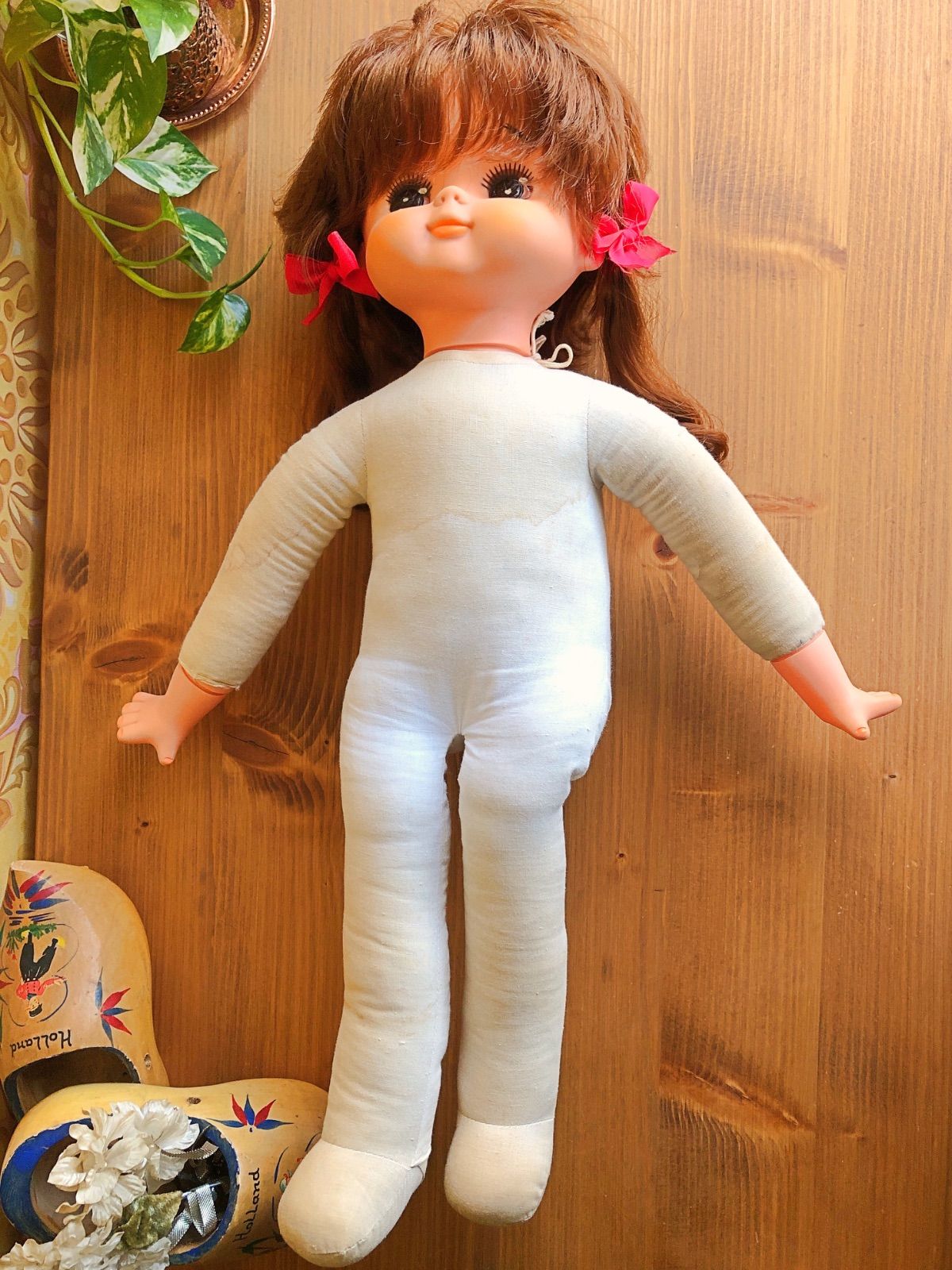 昭和レトロな抱き人形/70年代ヴィンテージドール55cm - メルカリ