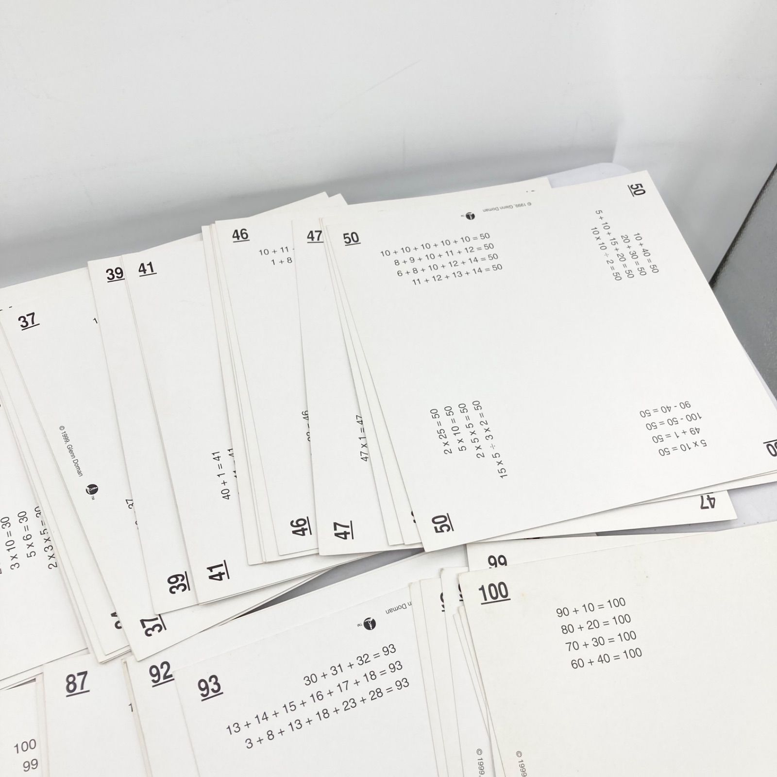 Doman ドーマン式 Dot Cards ドットカード 0〜100 数字 記号 白紙 幼児教育 右脳教育 知育教材 0番裏 浴槽用おもちゃ 知育玩具 