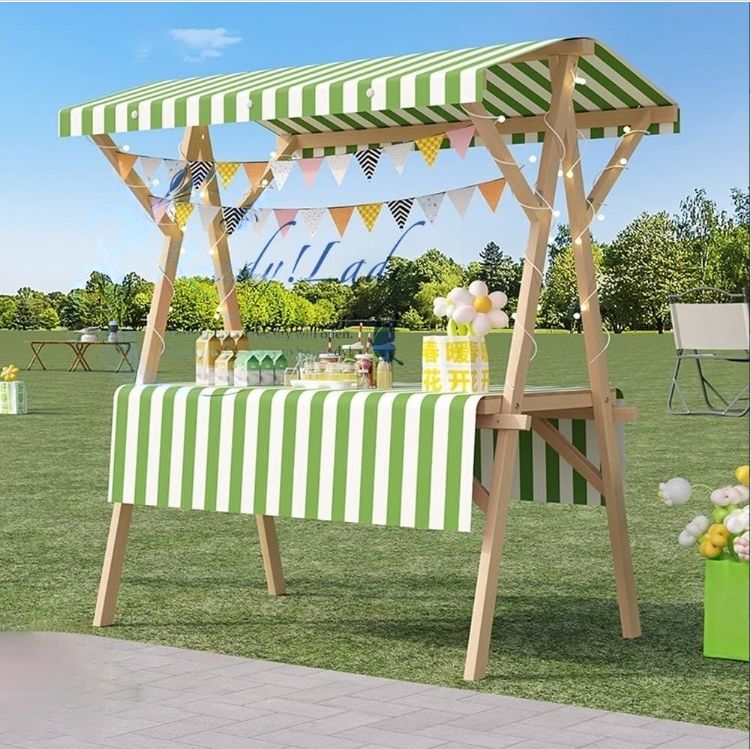 屋台ブース 折りたたみ式 仮設屋台セット 木製 移動販売ブース 幅120/150×奥行60×高さ190 cm 簡単組み立て 軽量 収納便利 多機能 フード出店 イベント 祭り 縁日 バザー 用(緑 150cm)