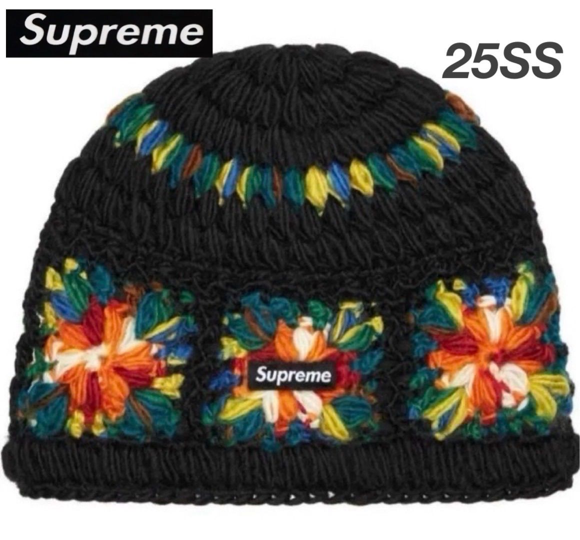 ️ Supreme 25ss Crochet Beanie Black シュプリーム
