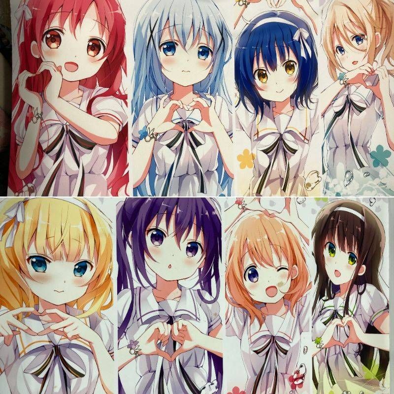 ご注文はうさぎですか B1 タペストリー 2本 セット 高校生組 ハートポーズ ごちうさ 美少女 アニメ