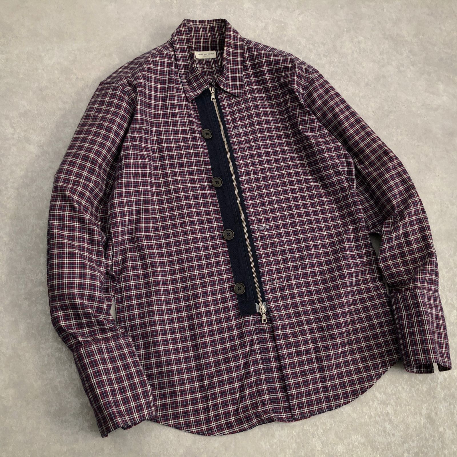 DRIES VAN NOTEN Archive vintage ZIPPER チェック シャツ ドリス