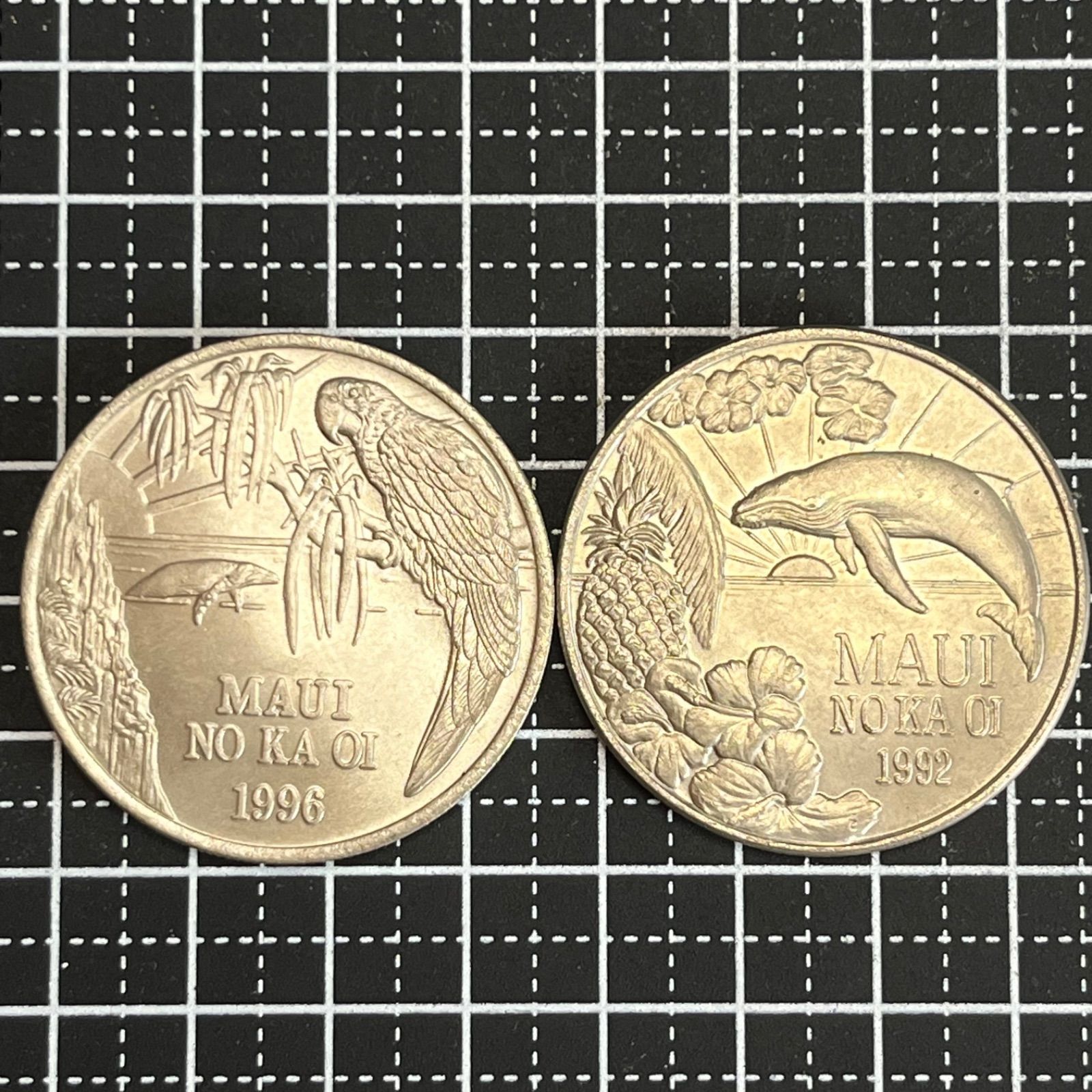 ハワイ マウイ島 1992 ＆ 1996 マウイ・大型トレードダラー 1ドル