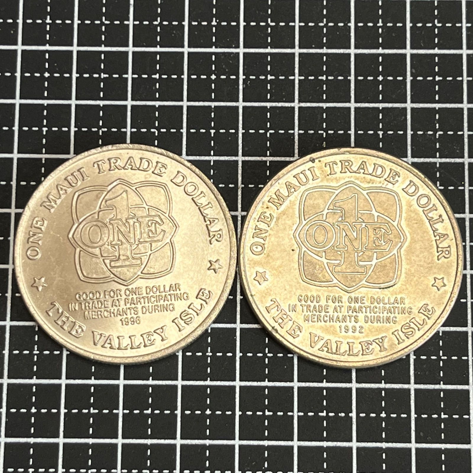 ハワイ マウイ島 1992 ＆ 1996 マウイ・大型トレードダラー 1ドル