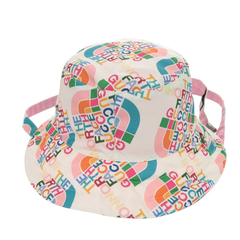 グッチ バケットハット GUCCI×THE NORTH FACE グッチ×ザノースフェイス コラボ ナイロン ホワイト 帽子 1472 GUCCI