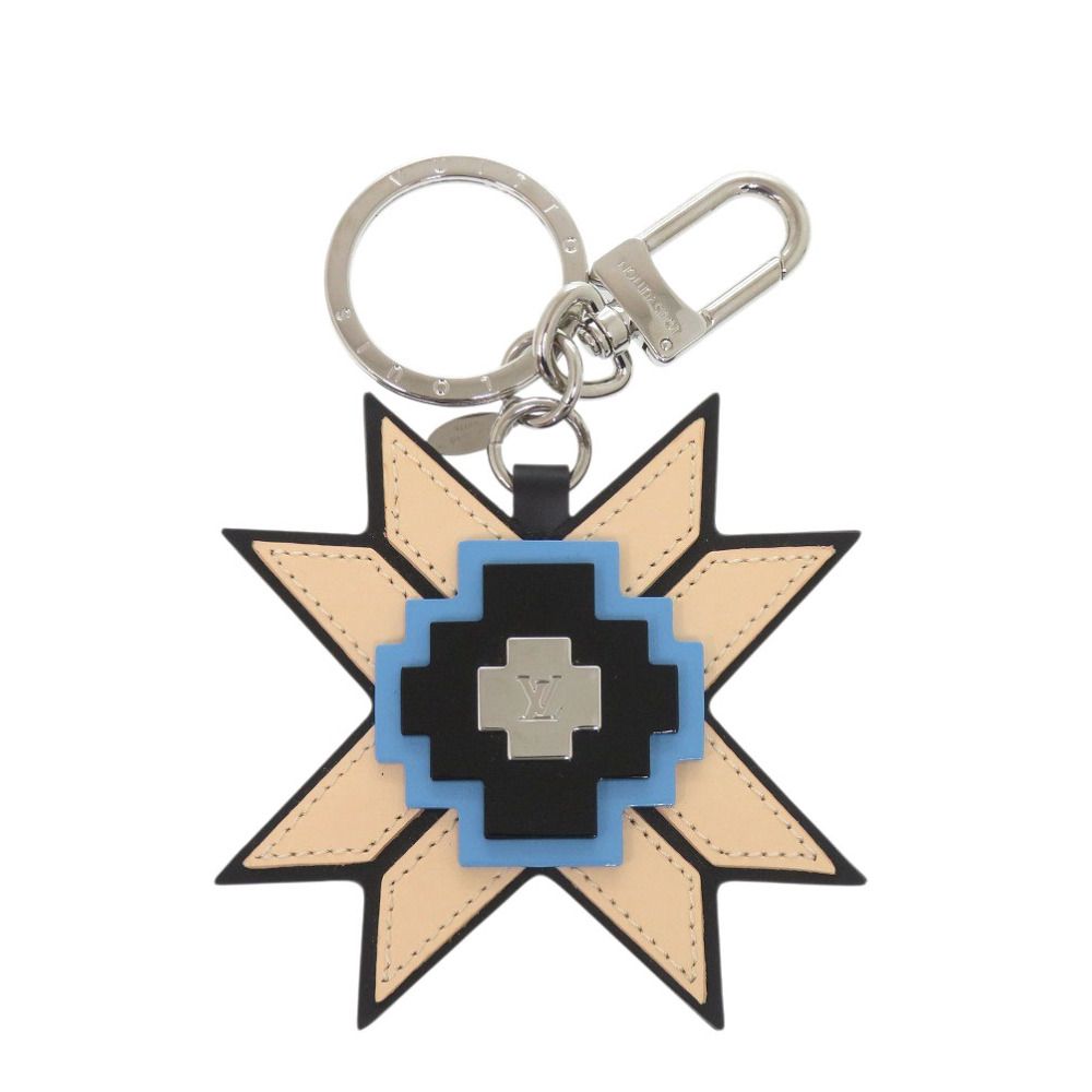 ルイ ヴィトン MP1646 レザー プラスチック ベージュ ブラック キーホルダー LV 0075 LOUIS VUITTON