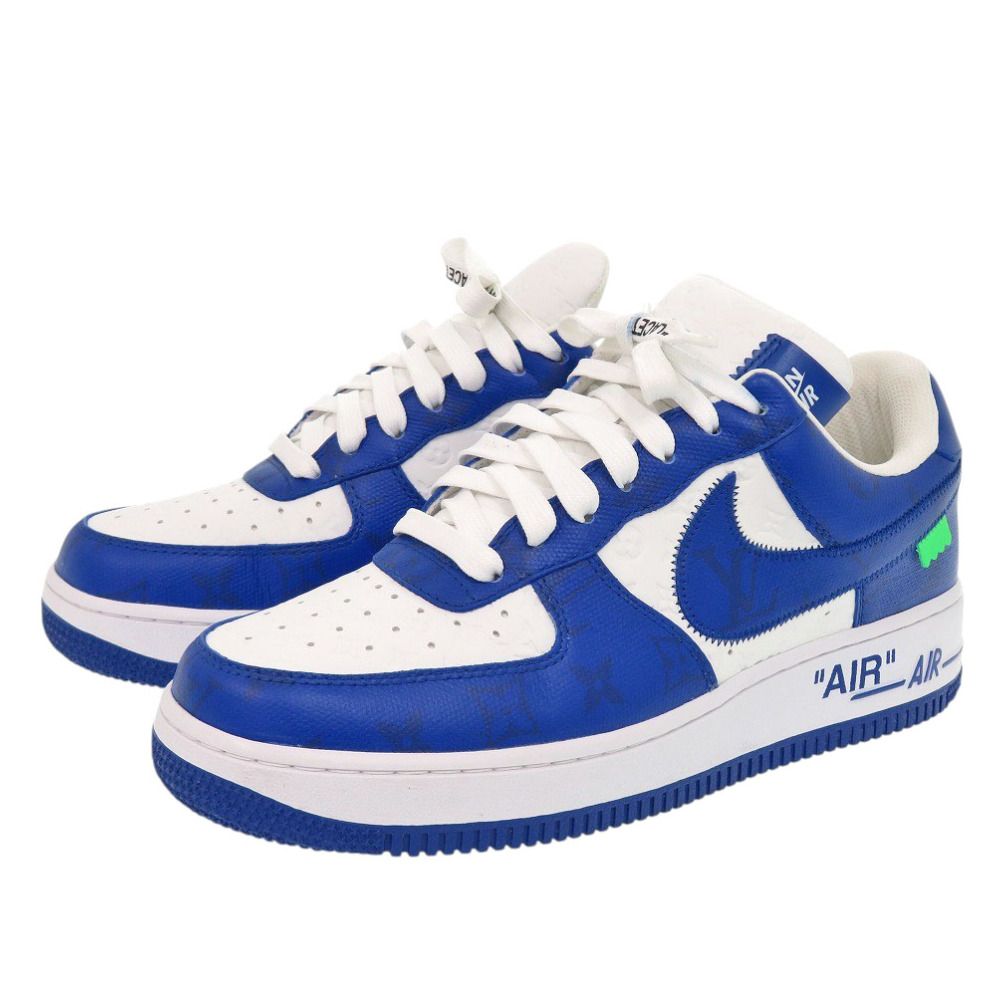 ルイ ヴィトン NIKE AIR FORCE1 Low By Virgil Abloh White Royal レザー ブルー ホワイト スニーカー LV 0063 LOUIS VUITTON