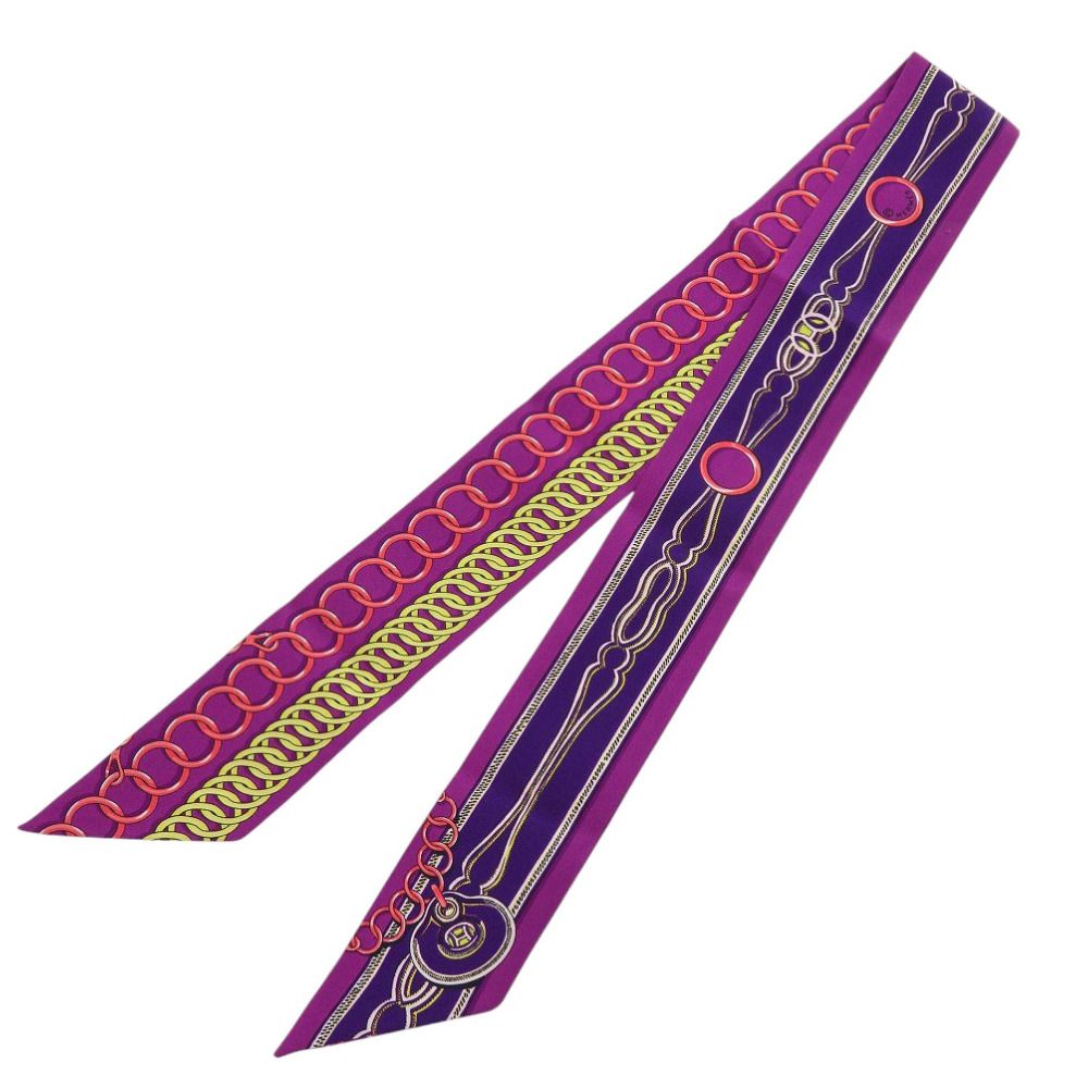 エルメス ツイリー Maillons マイヨン シルク パープル スカーフ 紫 0516 HERMES