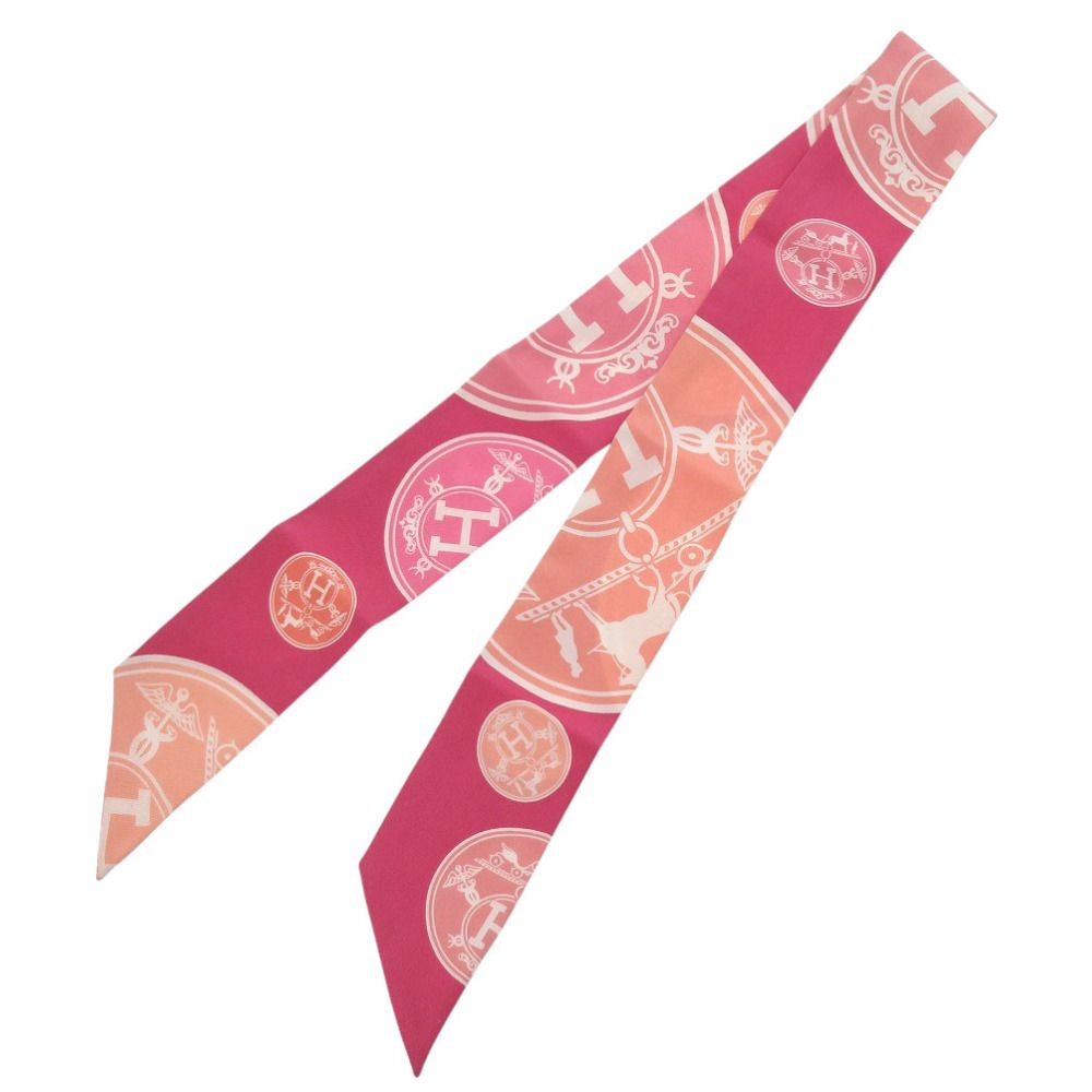 エルメス ツイリー Ex-Libris エクスリブリスの紙吹雪 シルク ピンク スカーフ 0152 HERMES