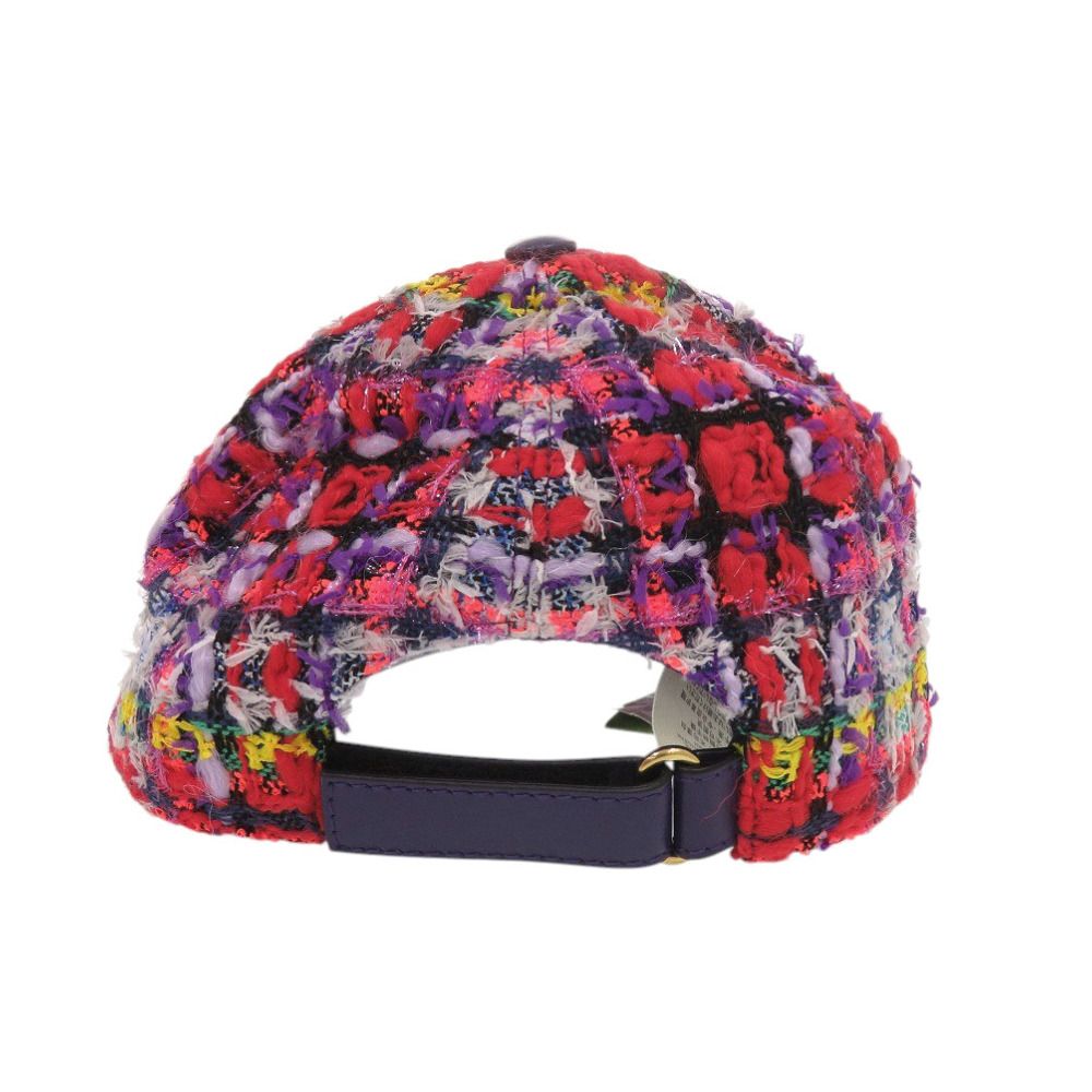  グッチ ベースボールキャップ GG ロゴ ツイード チェック柄 729136 3 HAOB Sサイズ ポリエステル ウール パープル 帽子 0708 GUCCI その他 帽子