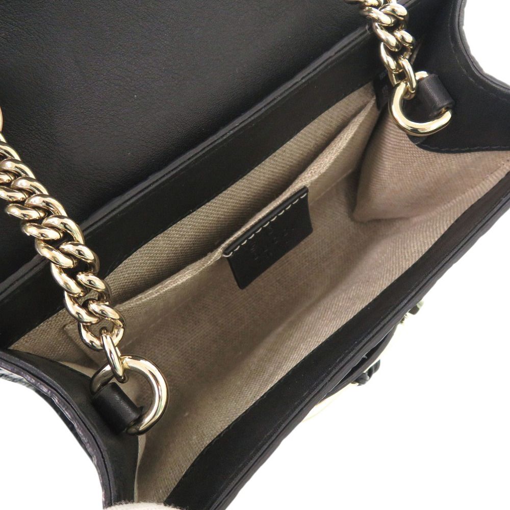  グッチ エミリー マイクログッチシマ 449636 レザー ブラック チェーン ショルダーバッグ 黒 0512 GUCCI その他 バッグ