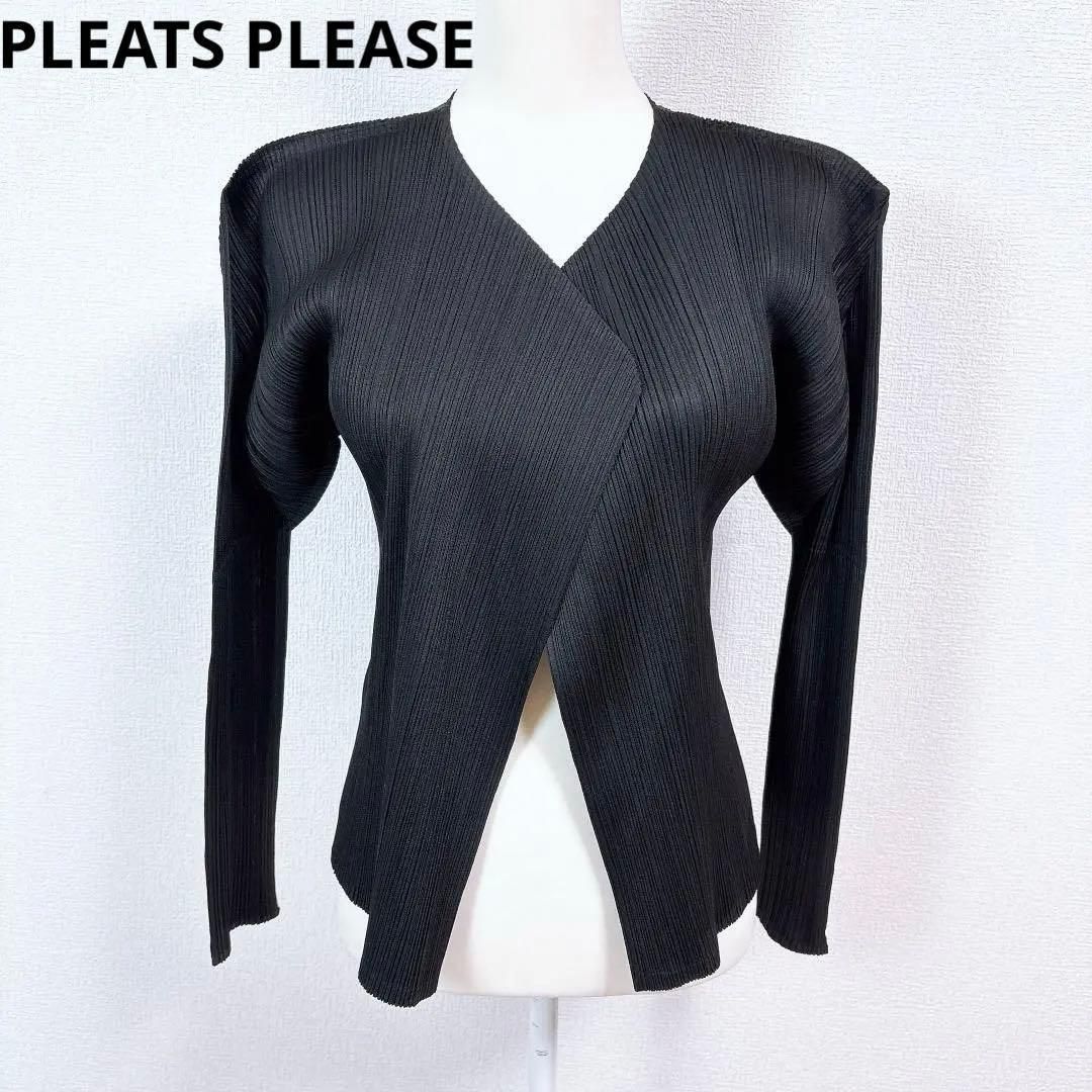 PLEATS PLEASE イッセイミヤケ 長袖プリーツジャケット カーデ