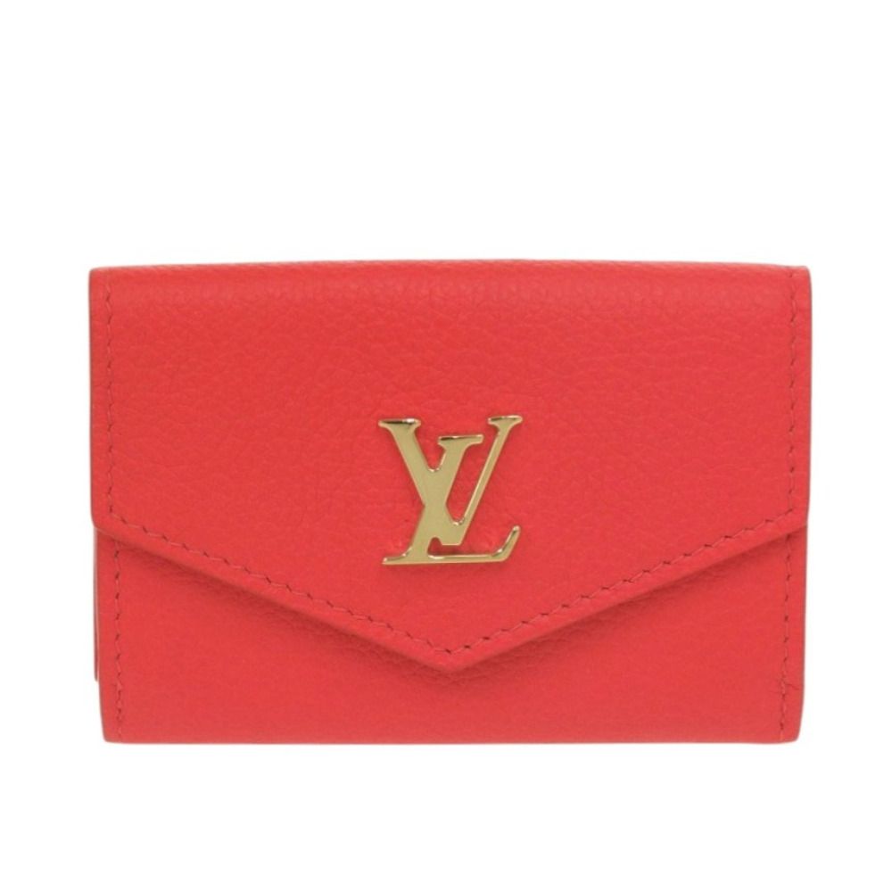 ルイ ヴィトン ポルトフォイユ ロックミニ M67860 レザー レッド 三つ折り財布 赤 LV 0393 LOUIS VUITTON