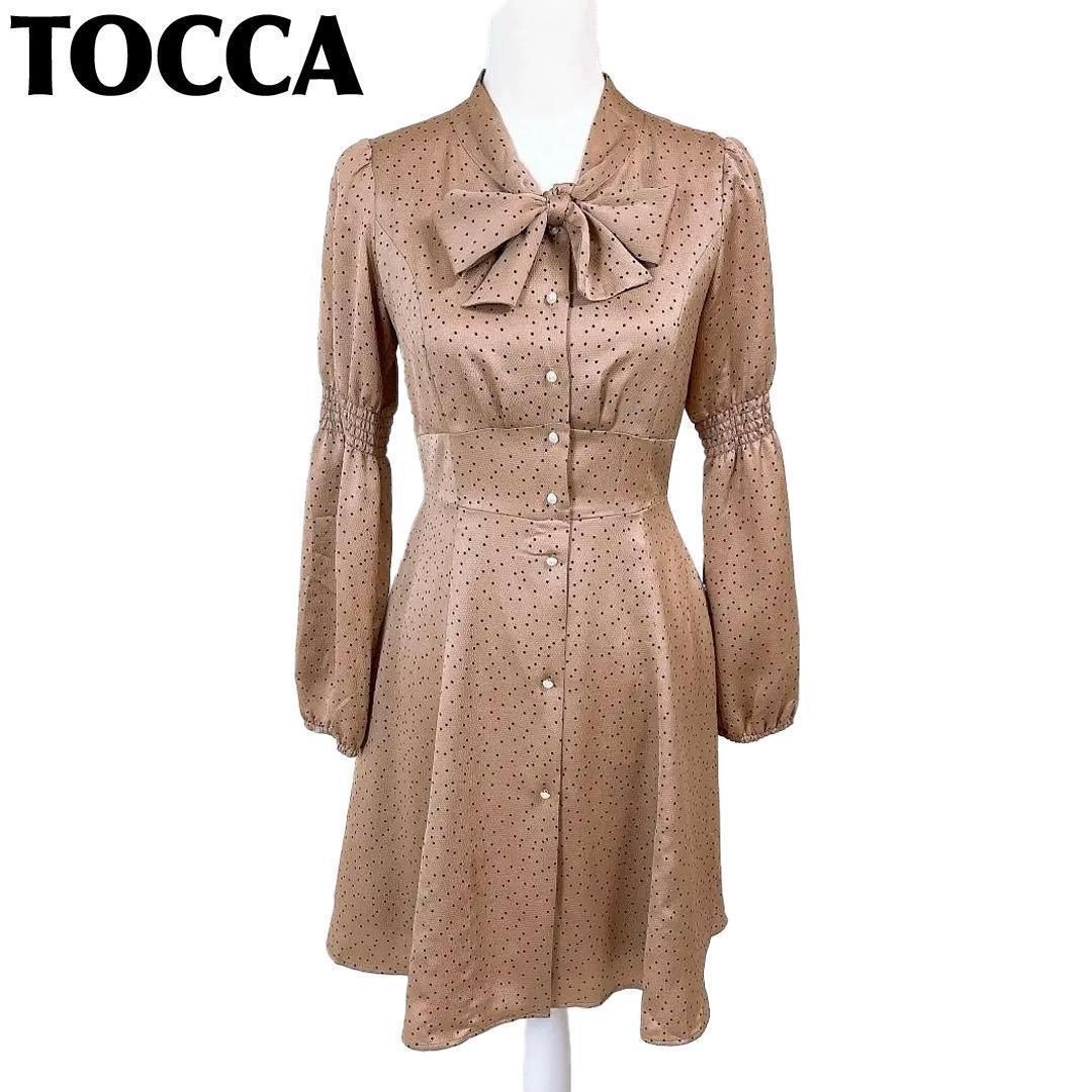 TOCCA 胸元リボンタイAラインフ ワンピース 0