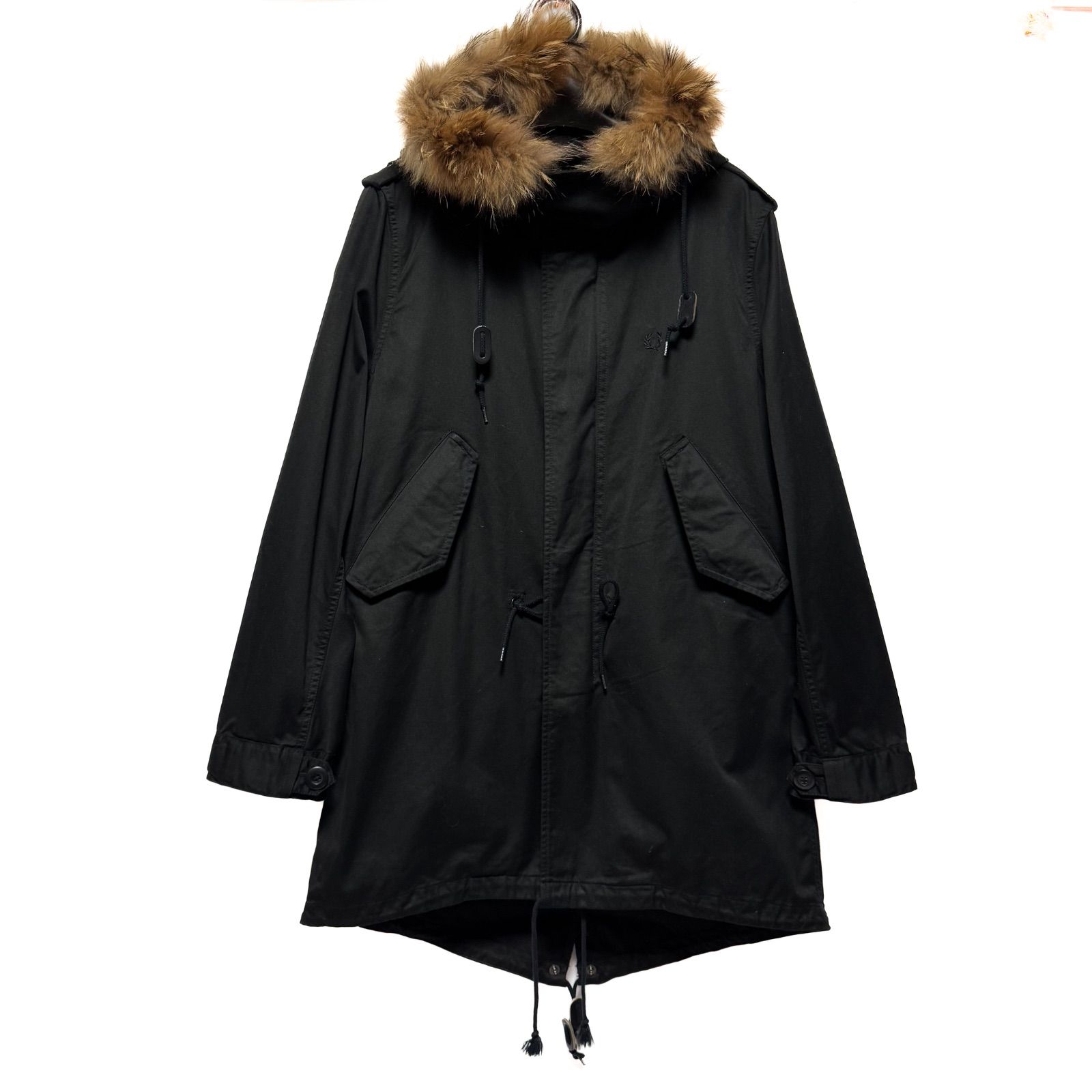 トレンド FRED PERRY フレッドペリー 商品名 ユニオンジャック ライナー 毛皮 ファー ロゴ モッズコート ミリタリー ジャケット コート M-51