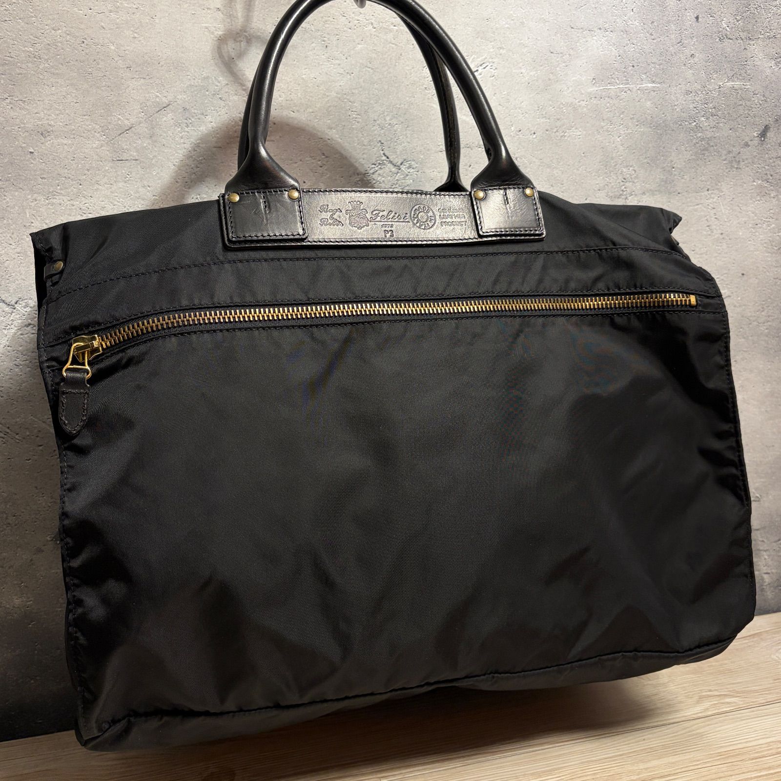 【美品】 felisi フェリージ ボストンバッグ ナイロン レザー P3 ✨Felisi フェリージ P3 ボストンバッグ ブラック 美品✨ ナイロン