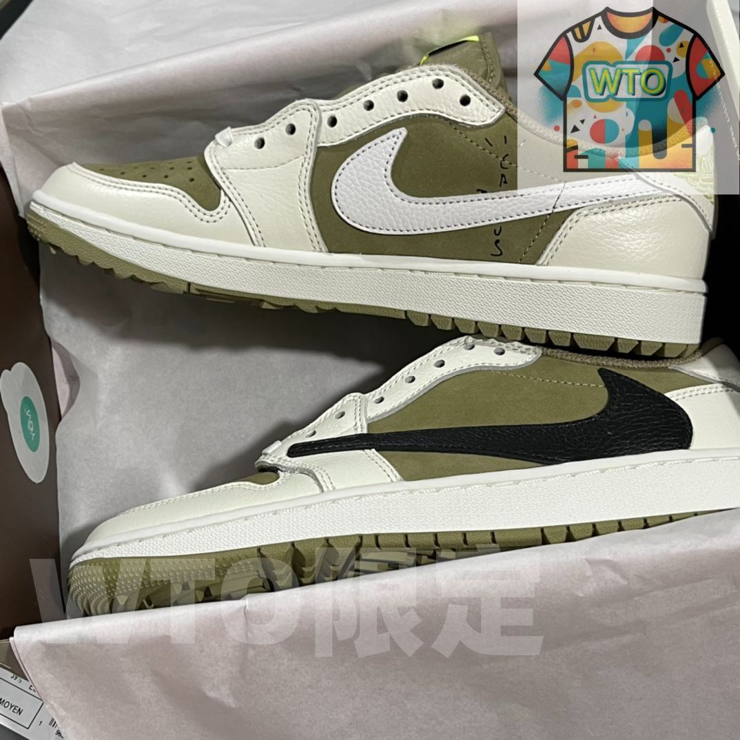 トラヴィススコット × ナイキ エアジョーダン1 ロー ゴルフ NRG ニュートラルオリーブ｜ ｜ -WTO輸入1