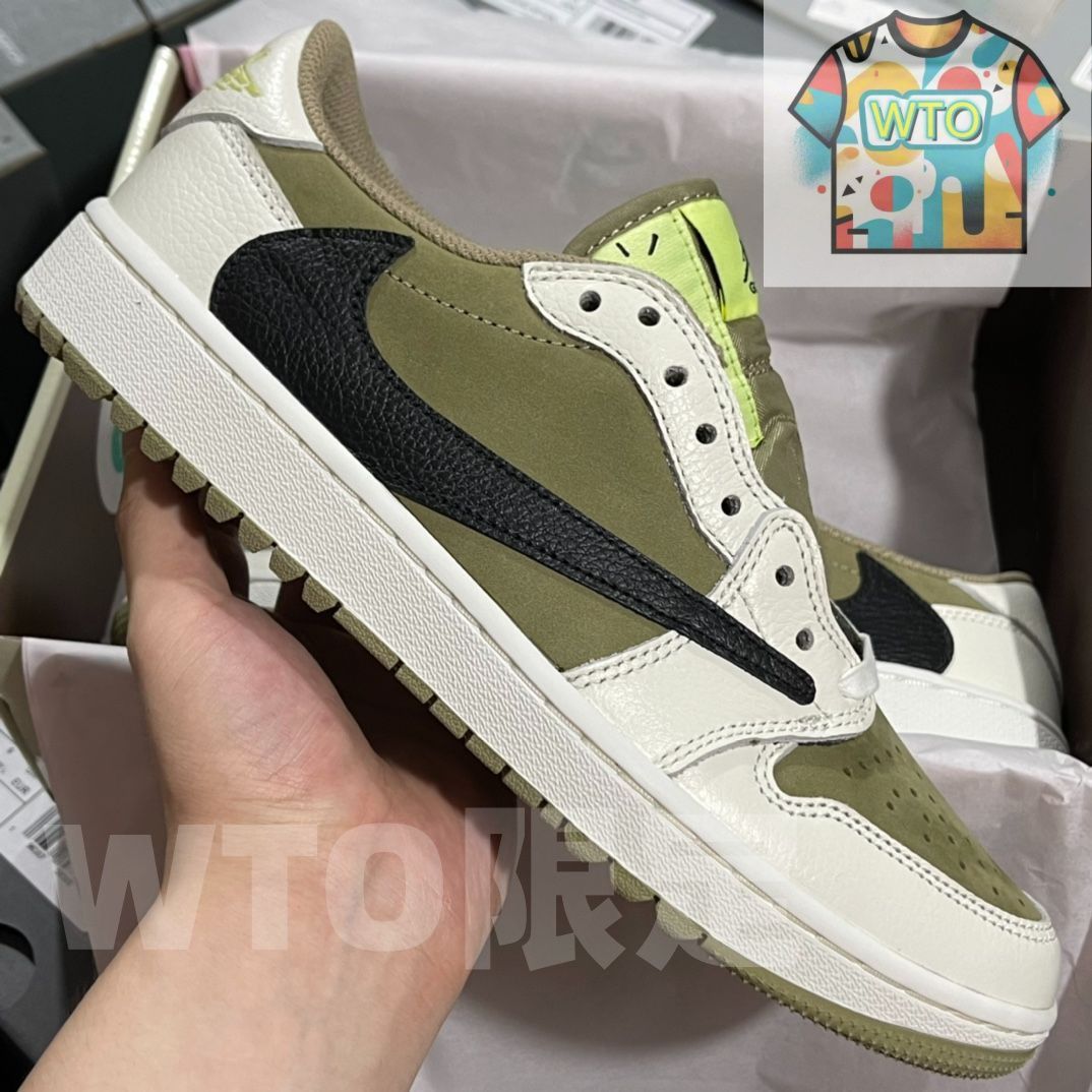 トラヴィススコット × ナイキ エアジョーダン1 ロー ゴルフ NRG ニュートラルオリーブ| | -WTO輸入1